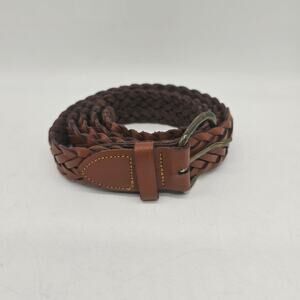 Women's Genuine Leather Braided Belt Adjustable Brown Size XL